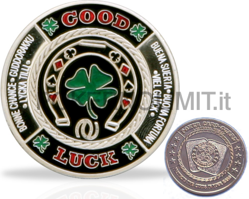 accessori di poker - poker card guard good luck silver