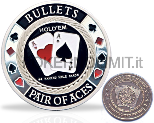 accessori di poker - poker card guard pair of aces silver
