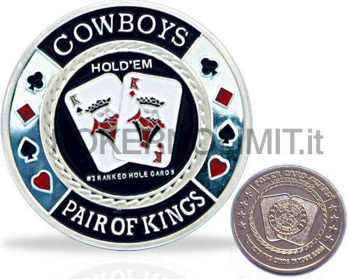 accessori di poker - poker card guard pair of kings silver