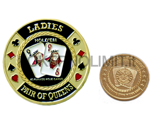 accessori di poker - poker card guard pair of queens gold