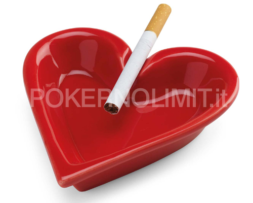 accessori di poker - posacenere poker in ceramica cuori rosso