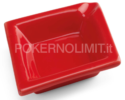 accessori di poker - posacenere poker in ceramica quadri rosso