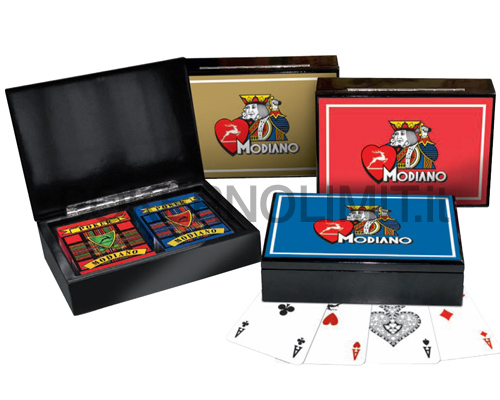 accessori di poker - scatola legno modiano blu