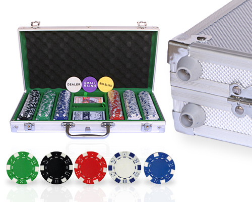 accessori di poker - set 300 fiches chips dice alluminio