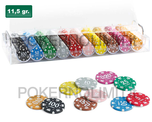 accessori di poker - set acrilico 490 fiches clay cash games juego 11 grammi