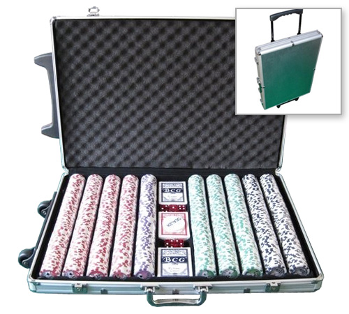 accessori di poker - trolley 1000 fiches alluminio cromato
