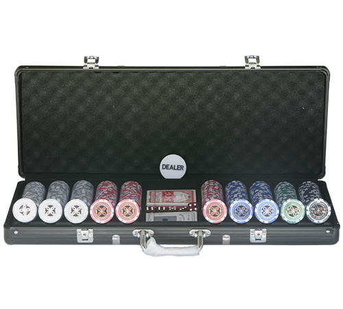 accessori di poker - valigetta 500 fiches alluminio nero