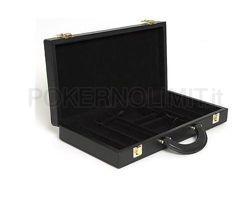 accessori di poker - valigetta poker portafiches pelle nera 300 chips