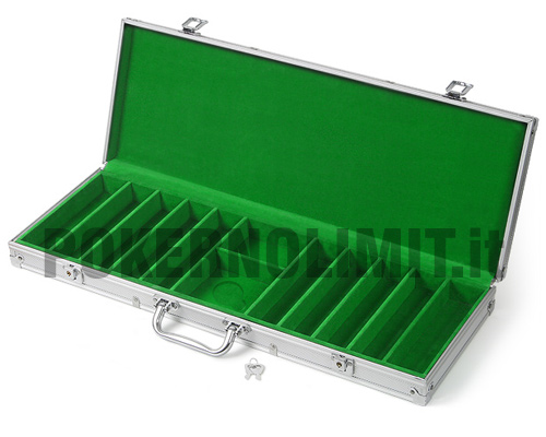 accessori di poker - valigetta porta fiches in alluminio vuota 500 chips