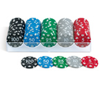 accessori per il poker - Juego - 100 Fiches Cash 14 gr. "Conf. B"