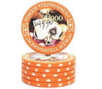 Fiches Poker Tournament Arancio 10000 - Blister 25 Chips Poker 11.5 gr.