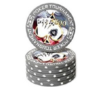 Fiches Poker Tournament Grigio 500 - Blister 25 Chips Poker 11.5 gr.
