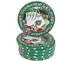 Fiches Poker Tournament Verde 25 - Blister 25 Chips Poker 11.5 gr.