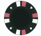 Double strip 3 colour - 25 clay poker fiches (nero)