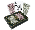 accessori per il poker - Carte Kem Jacquard  Wide Jumbo Bordeaux/Green