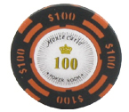 Monte Carlo - 25 Poker Fiches Clay 14 Gr. (Valore 100)